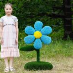 Топиари цветок, h=110 см, цвет на выбор - газон Eco + Deluxe