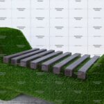 Топиари лавочка, темная, полимерная доска, L=155 см- газон Deluxe