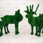 Топиари композиция семья оленей, Чигорин 4шт. - газон Deluxe Green