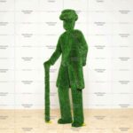 Топиари джентльмен в шляпе с тростью, h=190см - газон Deluxe