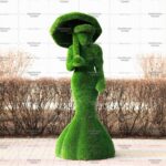 Топиари леди с зонтиком, Элизабет, платье № 4 - газон Deluxe Green