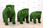 Топиари композиция медведь Шанти, h=120 см и медвежонок Шантар, h=80 см - газон Eco