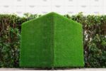 Топиари куб, зеленый, h= 80 см - газон Eco