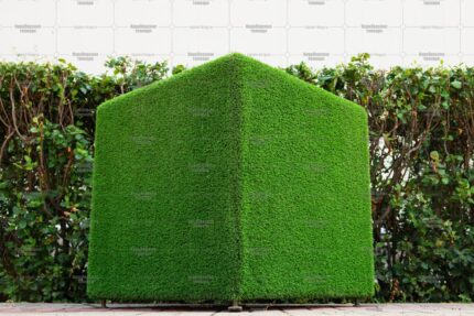 Топиари куб, зеленый, h= 80 см - газон Eco