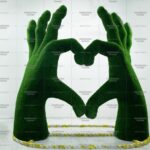 Топиари стелла руки - сердце, h=300см- газон Deluxe Green